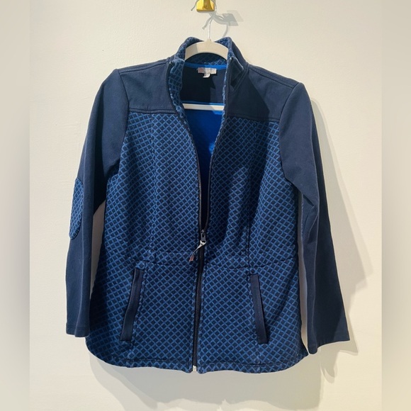 Talbots Athletic Cotton Blend Blue Lattice Jacket Size XS - Picture 1 of 7